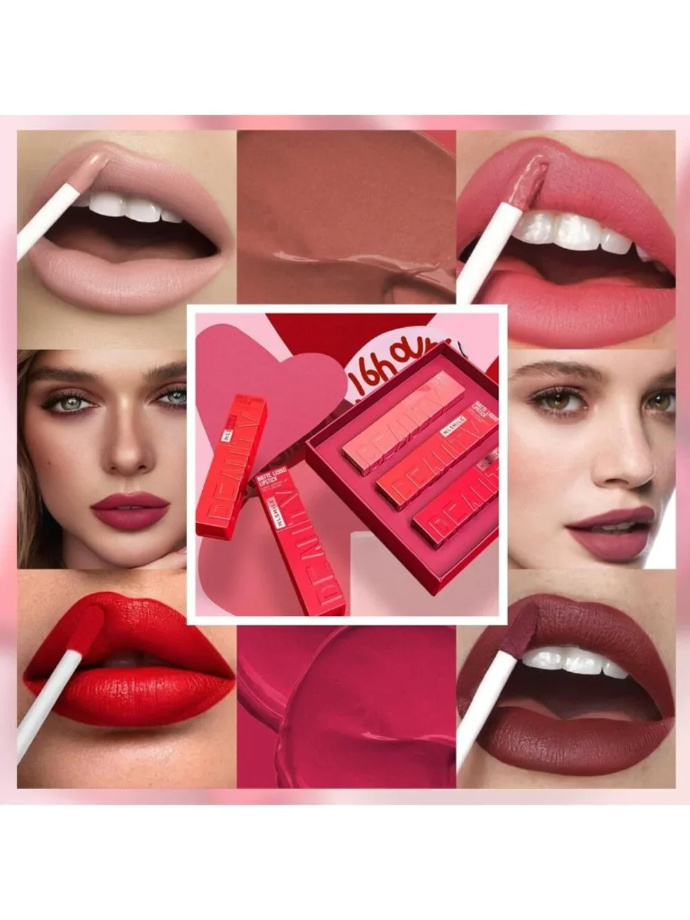 Matte Liquid Lipstick Set - Velvet Smooth Nude Lip Gloss, Waterproof & Long